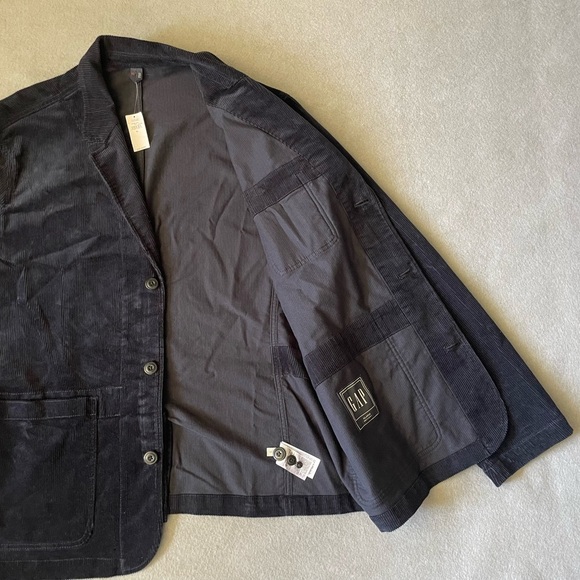 GAP Corduroy Blazer Navy Blue XL Men’s Jacket Unlined NWT Casual Classic - Picture 3 of 6